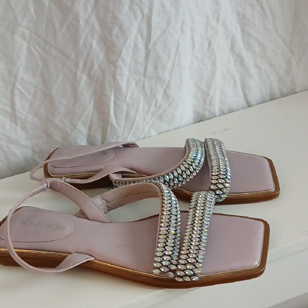 Vince Camuto Lavender Sandals with Rhinestones - Picture 2 of 5